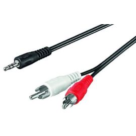 Kabel Klinken Stecker 3,5mm auf 2x Cinch Stecker 0,5m