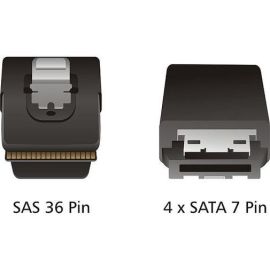 Multilane Kabel mini SAS Kabel SFF8087-SATA 4x SATA 0,5m Metall