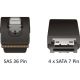Multilane Kabel mini SAS Kabel SFF8087-SATA 4x SATA 0,5m...