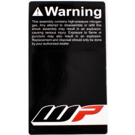 WP Suspension Stoßdämpfer Aufkleber WARNING 39x64mm 52000143