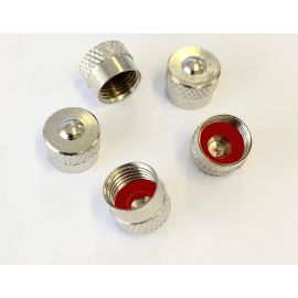 Ventilkappe für Gabel und Stoßdämpfer Schrader Stahl Kurz + Dichtung 5 Stück VG8