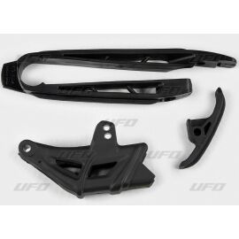 UFO KTM Kettenführung und Schwingenschleifer Set schwarz SX SX-F EXC EXC-F 2007-2010