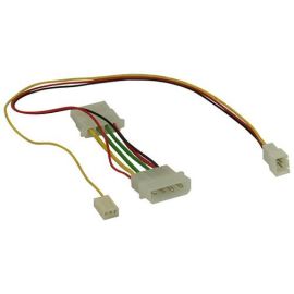 Lüfter Adapterkabel 12V > 7V mit Tachosignal 2x 3pol und 2x 4pol 5,25"