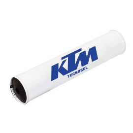 Vintage Retro Lenkerpolster KTM rund mit Klettverschluss weiß blau Tecnosel