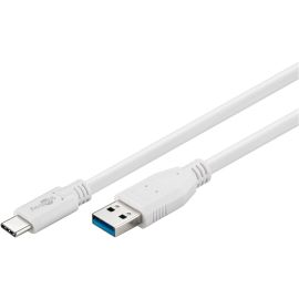 USB 3.0 USB-C Anschlusskabel auf USB A Stecker 0,5m weiss
