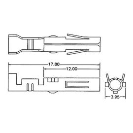 10 Stück Crimpkontakte für z.b. 13,3cm (5,25 Zoll) 4 pol Stromstecker Stiftstecker Buchse Version AWG 18-22