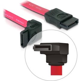 SATA Kabel extra kurz Stecker abgewinkelt unten auf gerade rot 15cm