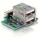 USB Pinheader Stecker 2x USB Buchse Port Ausrichtung oben...