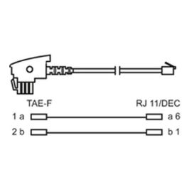 NTBA/Splitter Anschlusskabel TAE-F Stecker > Westernstecker 6P2C 6,00m