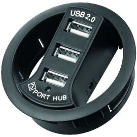 3 Port USB Hub Mini 2.0 als Einbaubuchse 60mm