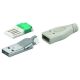 USB A Stecker mit Tülle für werkzeugfreie Crimp...