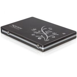 Stylisches externes mini SATA Festplatten Gehäuse USB 2.0 schwarz 6,4cm (2,5 Zoll)