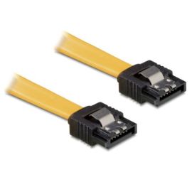 SATA S-ATA Kabel Stecker gerade gelb mit Sicherungslasche 20cm