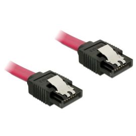 SATA Kabel extra kurz Stecker gerade auf gerade rot mit Sicherungslasche 10cm SATA 6 Gb/s
