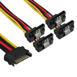 SATA S-ATA Strom Adapter Kabel 4x SATA Stecker mit Sicherheitslasche