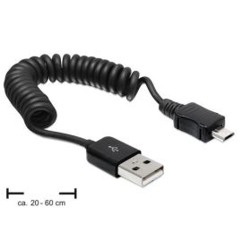 USB Spiralkabel USB micro B Stecker auf USB A Stecker Spiralkabel