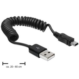 USB Spiralkabel USB mini Stecker auf USB A Stecker Spiralkabel