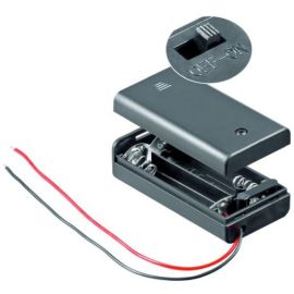 Batteriehalter 2 x Mignon AA Batteriegehäuse geschlossen mit on/off Switch und Schraube