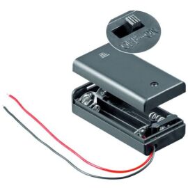 Batteriehalter 2x AA Mignon Batteriebox Gehäuse mit Schalter ON/OFF + Kabel