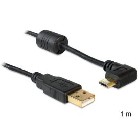 USB Anschlusskabel USB A Stecker auf Micro B Stecker gewinkelt links/rechts 1m