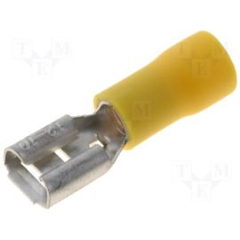 Steckverbinder flach crimp Flachsteckhülsen isoliert gelb 6,4x0,8mm für Leitung 4,00-6,00mm² 100 Stück