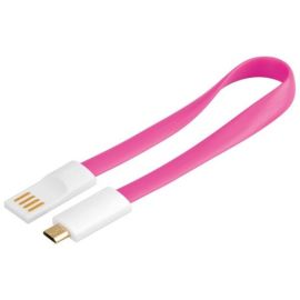 Magnet micro USB Kabel 0,2m pink micro-B Stecker an USB A Stecker