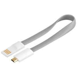 Magnet micro USB Kabel 0,2m grau micro-B Stecker an USB A Stecker