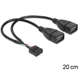 USB Kabel 2x A Buchse auf USB Pfostenstecker 10pin 20cm