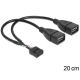 USB Kabel 2x A Buchse auf USB Pfostenstecker 10pin 20cm