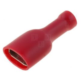 Steckverbinder flach Flachsteckhülsen vollisoliert rot 6,3x0,8mm für Leitung 0,5-1,0mm² 100 Stück