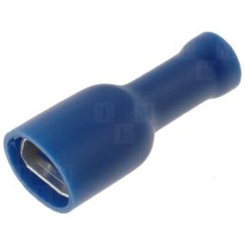 Steckverbinder flach Flachsteckhülsen vollisoliert blau 6,3x0,8mm für Leitung 1,5-2,5mm² 100 Stück