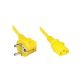 Kaltgeräte Kabel Netzkabel Schuko 1,8m gelb abgewinkelt