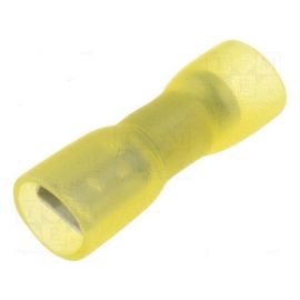 Steckverbinder Flachsteckhülsen gelb 6,3x0,8mm 4-6mm² 10 Stück in Schrumpfschlauch-Isolation vollisoliert