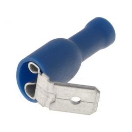 Steckverbinder flach abgewinkelt Flachsteckhülsen vollisoliert blau 6,3x0,8mm für Leitung 1,5-2,5mm² 100 Stück