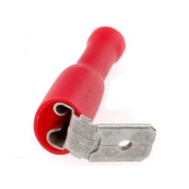Steckverbinder flach abgewinkelt Flachsteckhülsen vollisoliert rot 6,3x0,8mm für Leitung 0,5-1,5mm² 100 Stück