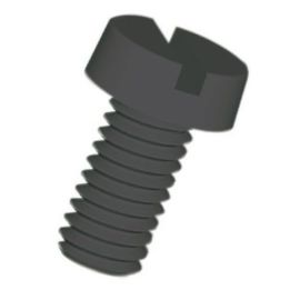 Kunststoffschraube schwarz Nylon M5 10,0mm Schlitz Zylinder 100 Stück