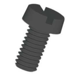 Kunststoffschraube schwarz Nylon M5 30,0mm Schlitz Zylinder 100 Stück