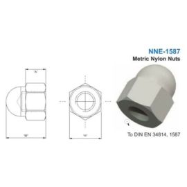 Kunststoff Hutmutter M12 DIN EN 34814 1587 10 Stück