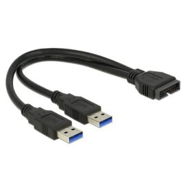 USB 3.0 Adapterkabel 19pin Pfostenstecker auf 2x USB A Stecker