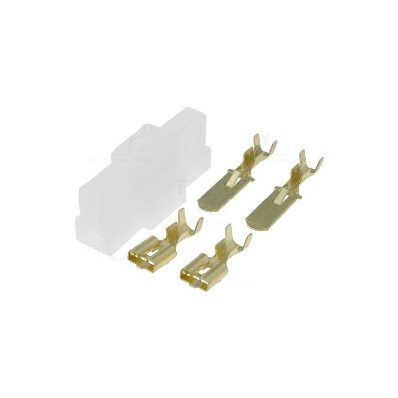 Steckverbinder Set 2-polig max. 2,5mm² Set Buchse/Stecker RM 6,3mm
